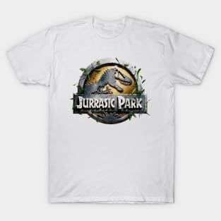 Jurrasic Park logo engraved in stone T-Shirt